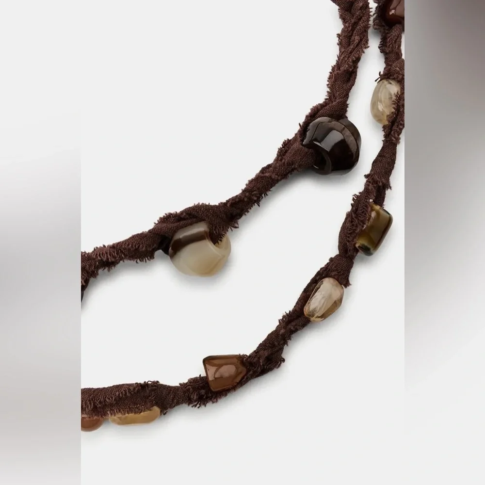 ZARA DOUBLE CORD BELT WITH RESIN PIECES